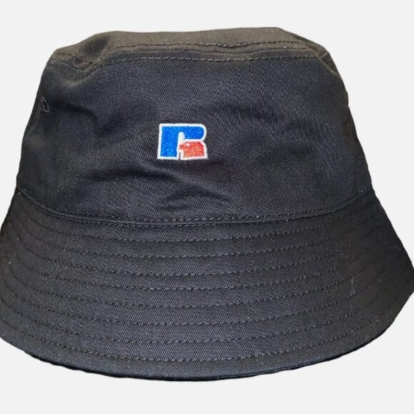 New MENS RUSSELL ATHLETIC SOLID BLACK BUCKET HAT ONE SIZE - Picture 1 of 4